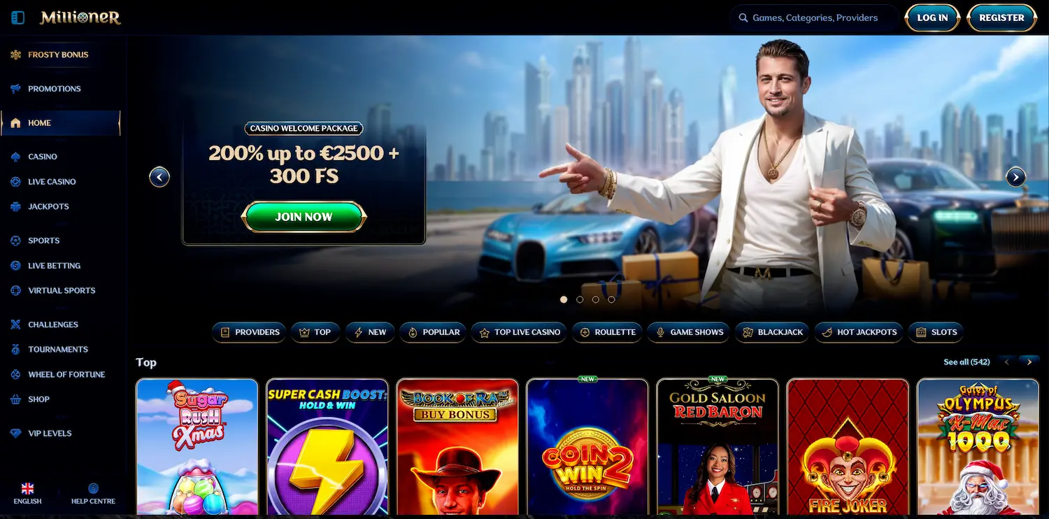 MillionerCasino interface